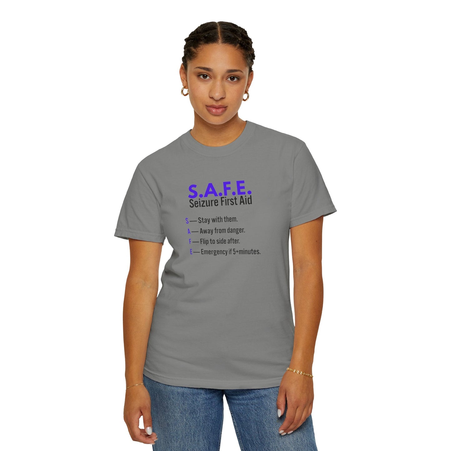 S.A.F.E. Seizure First Aid T-Shirt – Epilepsy Awareness Tee