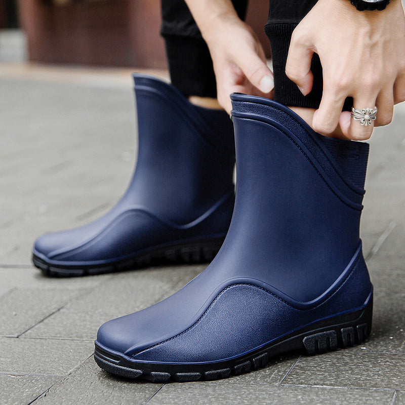 Men's Mid-Tube Waterproof Outdoor Boots