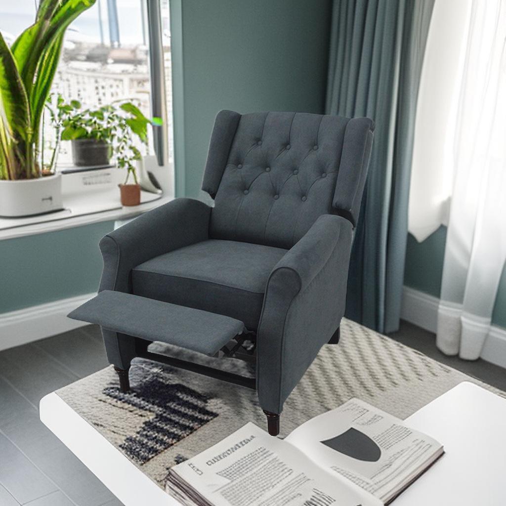 Redde Boo New Design Classic Dark Gray Waterproof Fabric Living Room Pull Button Sofa - Korvel
