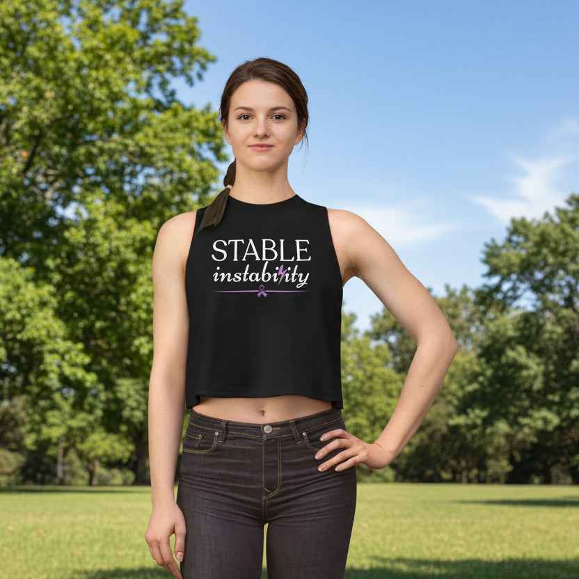 Stable Instability Epilepsy Awareness Crop Tank - Purple Ribbon