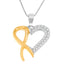 .925 Sterling Silver Two-Toned Diamond Pendant Necklace