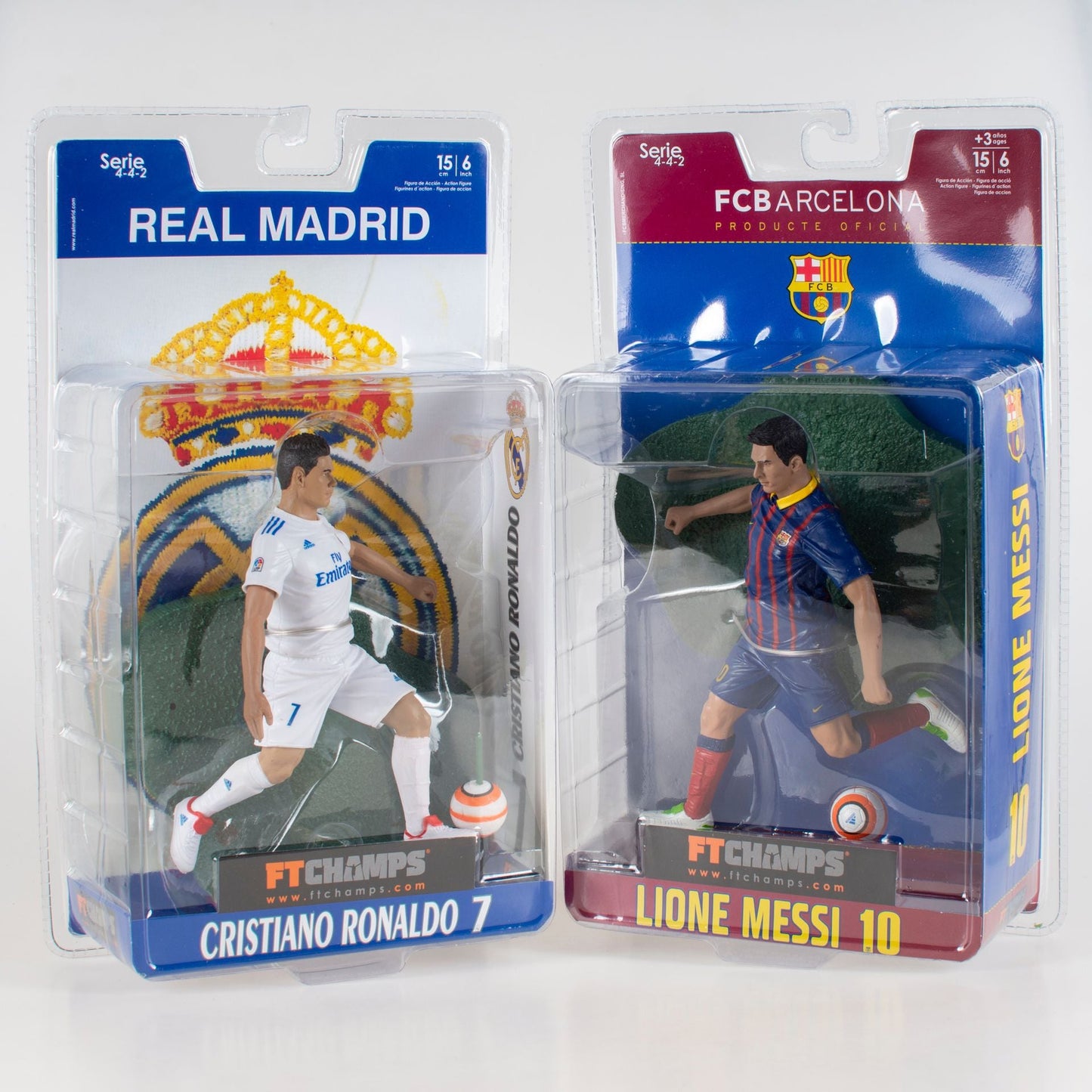 Figurine commémorative de Cristiano Ronaldo et Lionel Messi