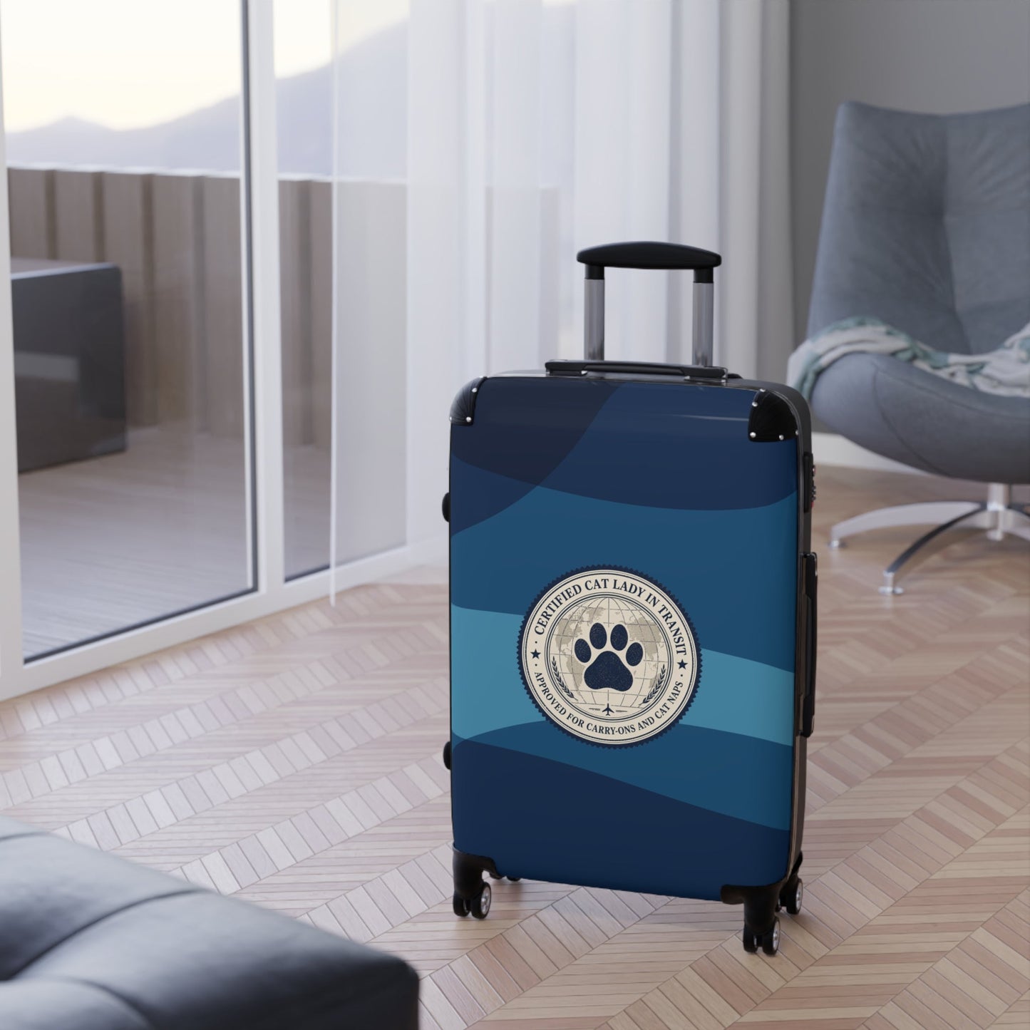 Valise rigide Certifiée Amoureuse des Chats en Transit