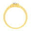 Bague en diamant à double cœur en or jaune 14KT - Taille 7