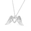 Collier Pendentif en Argent Sterling .925 avec Aile d'Ange et Diamants