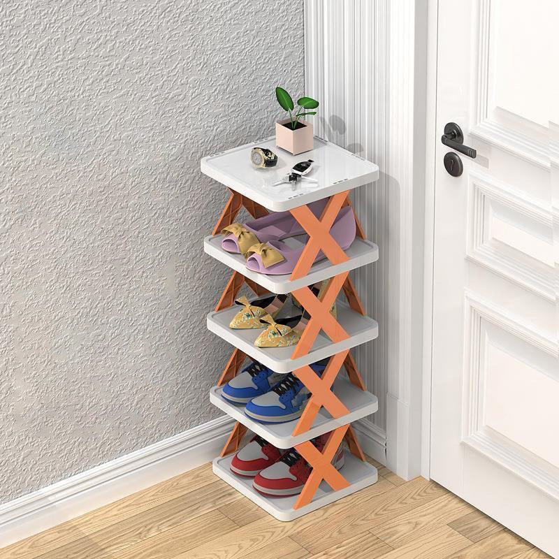 Simple shoe rack corridor narrow storage shoe cabinet foldable and easy to use multifunctional dust-proof shoe rack - Korvel