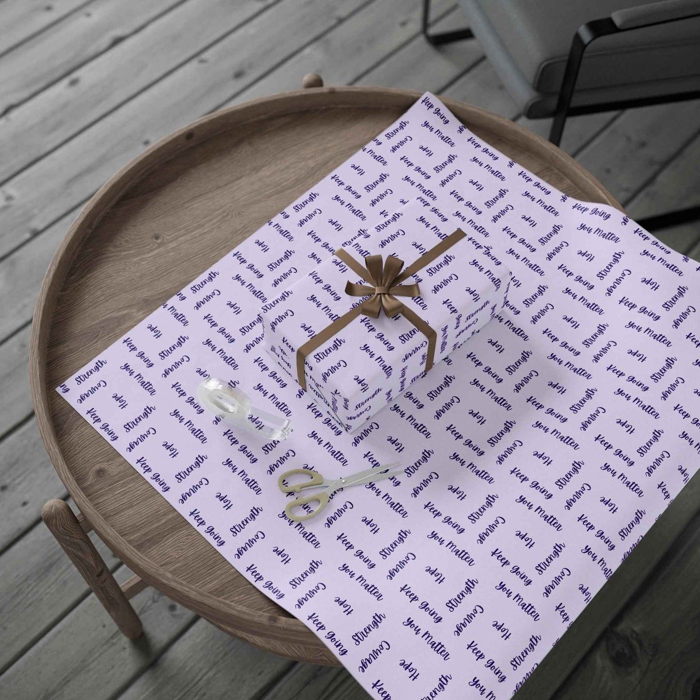 Emballage de mots inspirants – Emballage cadeau violet clair