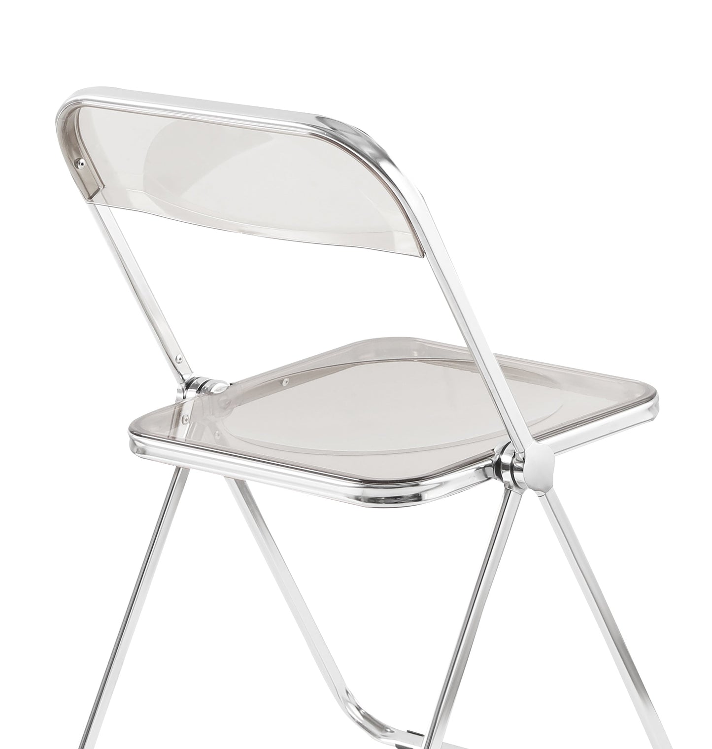 Transparent chair, stackable folding chair, PC plastic living room chair, chrome frame foldable acrylic chair, O-Clear - Korvel