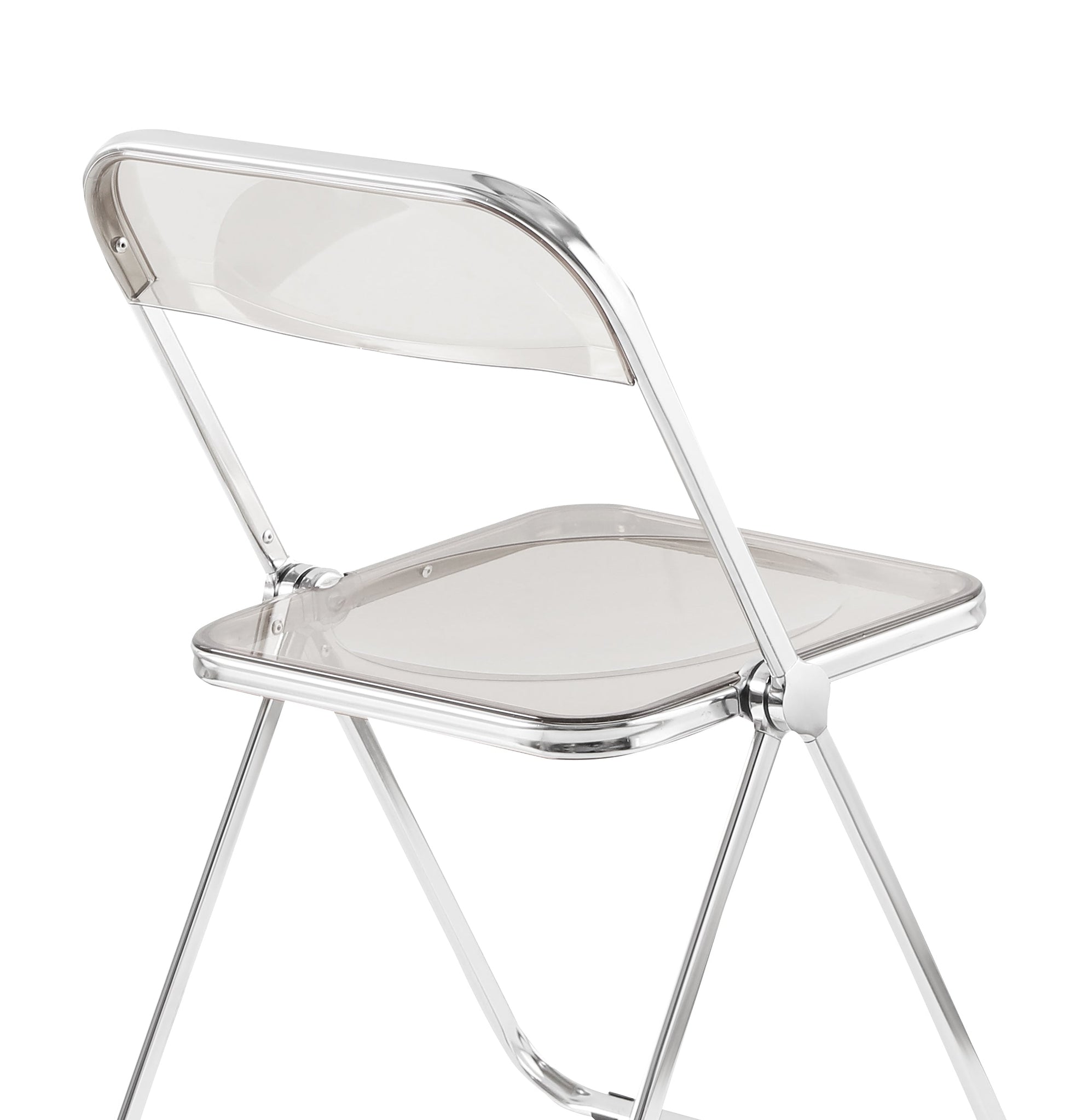 Transparent chair, stackable folding chair, PC plastic living room chair, chrome frame foldable acrylic chair, O-Clear - Korvel