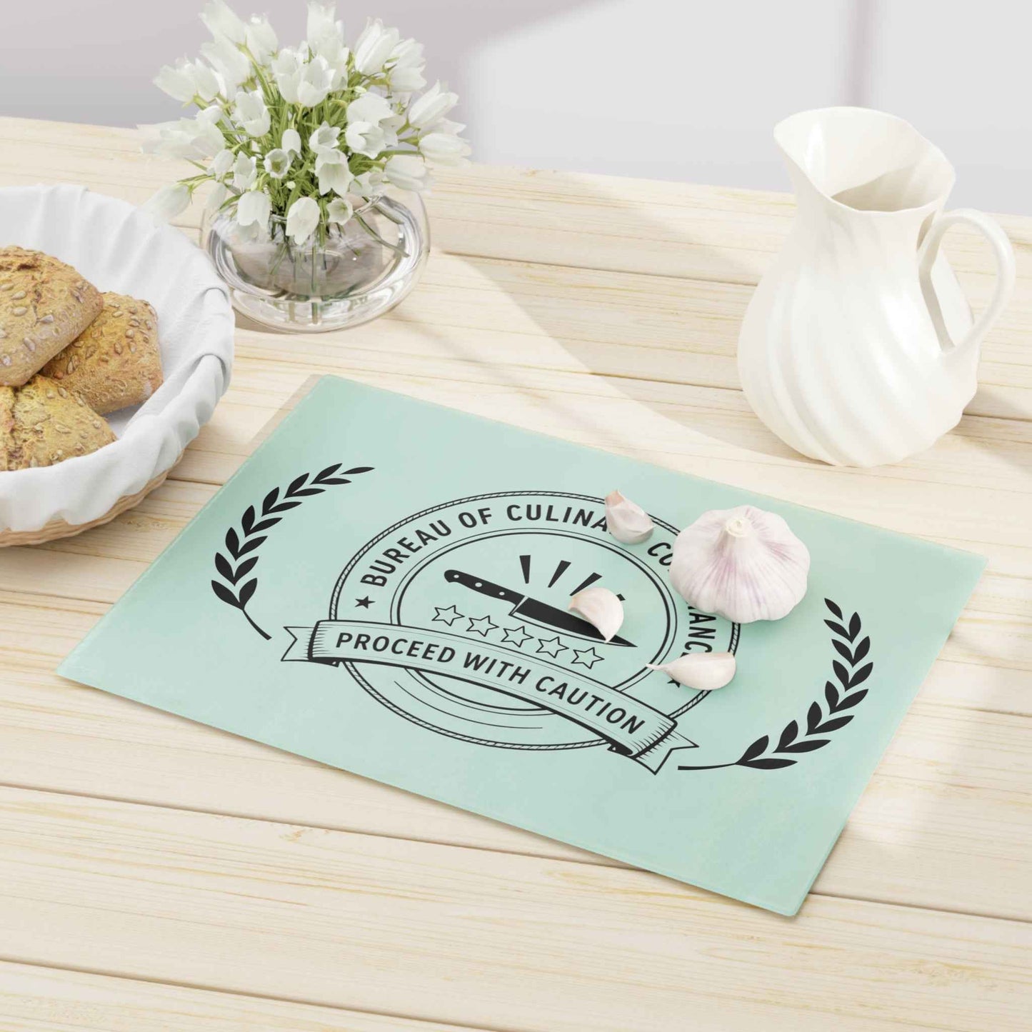 Planche à découper du Bureau de la conformité culinaire – Procédez avec prudence