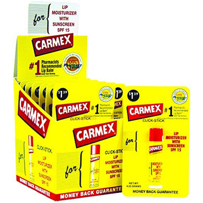 Carmex Classic Medicated Lip Balm Stick, Original, SPF 15