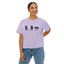 T-shirt Boxy Cropped Chat Observateur Juge Reposant
