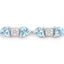 Bracelet en argent sterling avec topaze bleue de 11,10 carats et diamants blancs