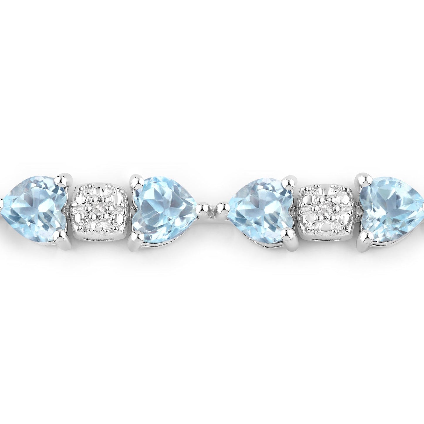 Bracelet en argent sterling avec topaze bleue de 11,10 carats et diamants blancs