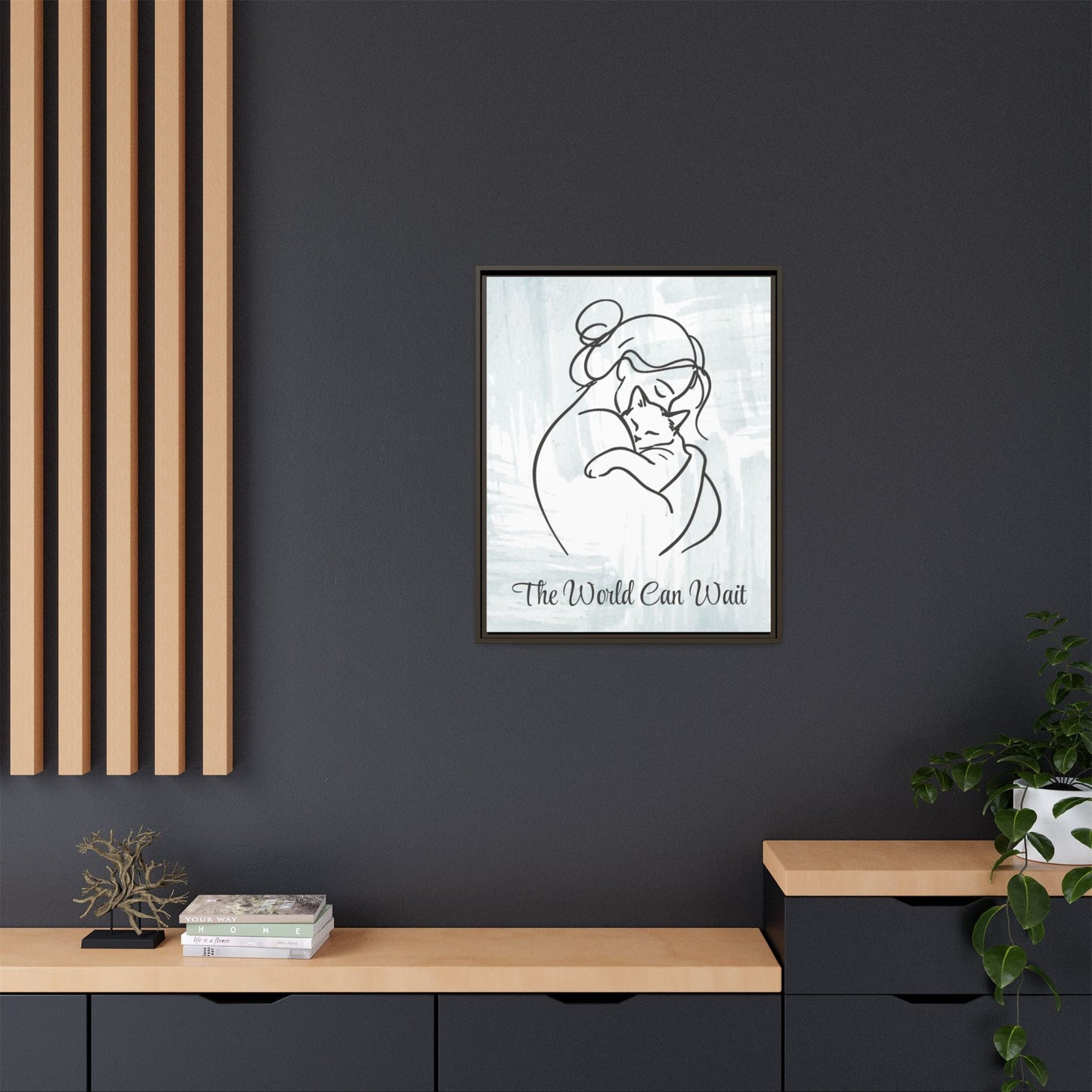 L'impression sur toile Chat Le Monde Peut Attendre