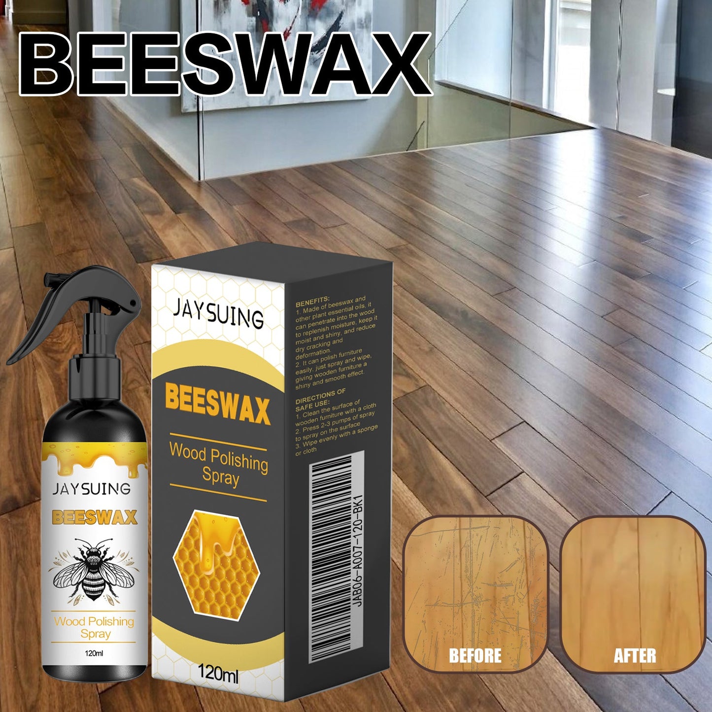 Spray de polissage en cire d'abeille pour l'entretien des meubles
