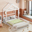 Wooden Full Size Children's Bed with Detachable Headboard and Integrated Clothes Drying Rack, White - Korvel