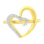 Bague en forme de cœur en diamant en or jaune 14KT - Taille 7