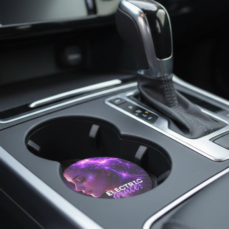 Electric Grace Epilepsy Awareness Soapstone Car Coaster