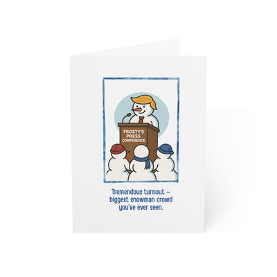 Tarjeta de Navidad de la Conferencia de Prensa de Frosty – 1, 10, 30, 50 pcs