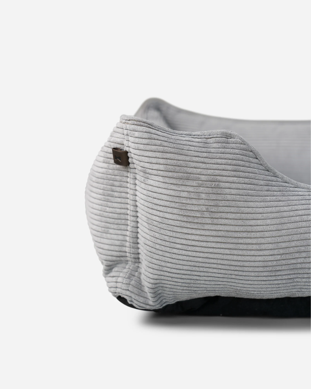 Luxurious Gray Corduroy Dog Sleeper Bed