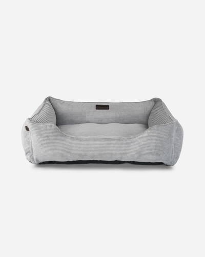 Luxurious Gray Corduroy Dog Sleeper Bed