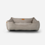 Cama para perros de terciopelo taupe lujosa