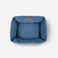 Cama para perros de terciopelo azul lujosa