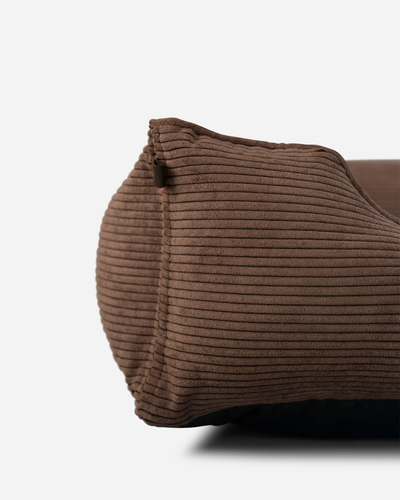 Luxurious Brown Corduroy Dog Sleeper Bed