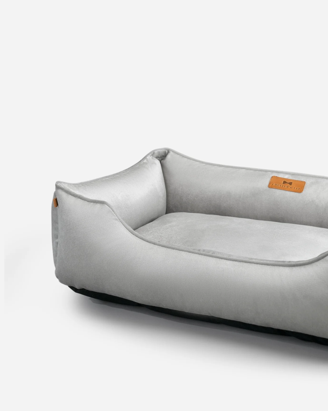 Luxurious Velvet Orthopedic Dog Bed in Gray