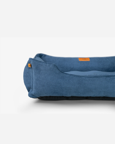Luxurious Blue Corduroy Dog Sleeper Bed