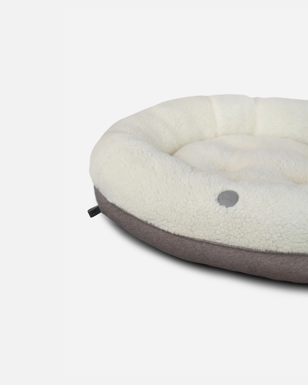 Cozy Plush Donut Dog Bed in Soft Beige
