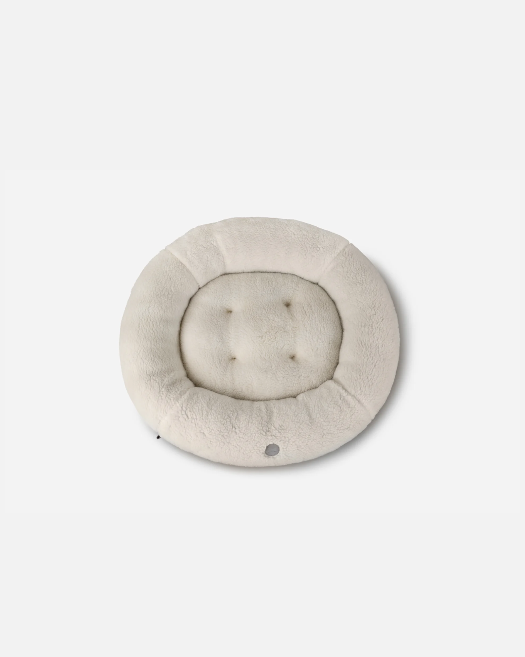 Cozy Plush Donut Dog Bed in Soft Beige