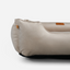 Lit orthopédique en velours luxueux beige