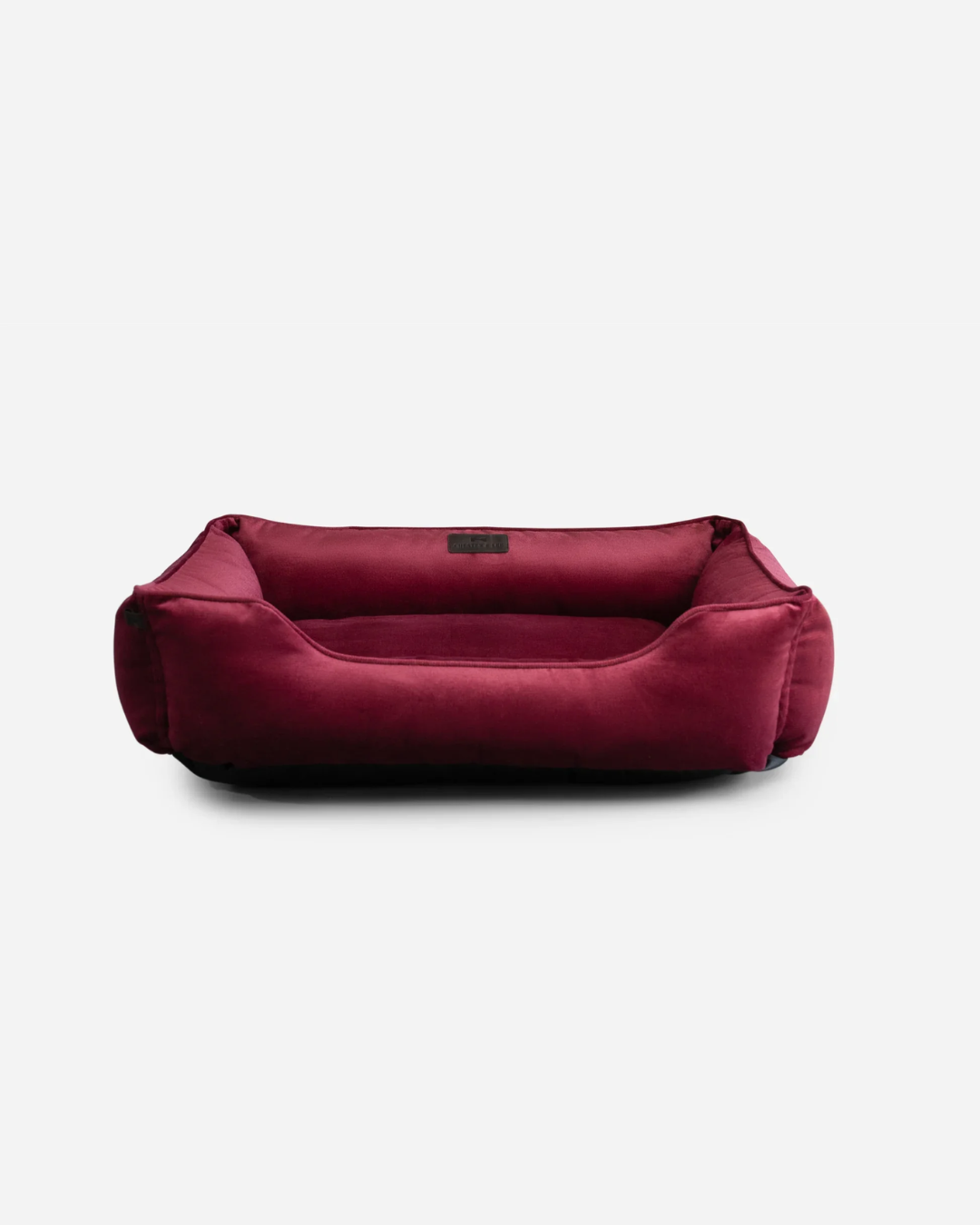Luxurious Velvet Dog Bed in Rich Wine Color