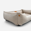 Lit orthopédique en velours luxueux beige