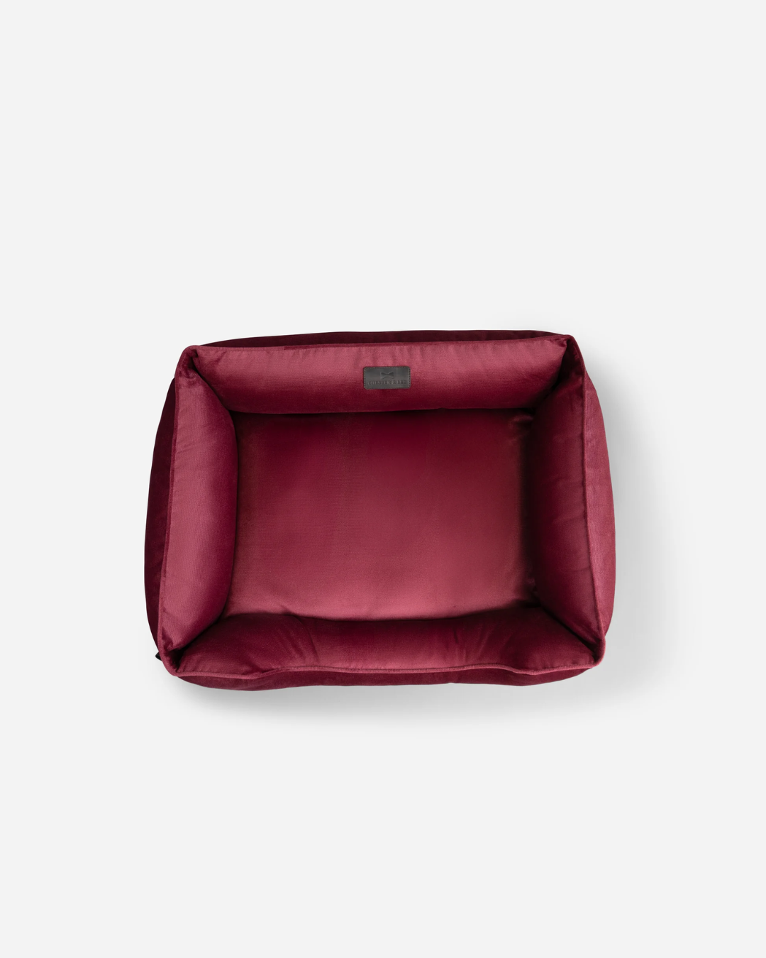 Luxurious Velvet Dog Bed in Rich Wine Color