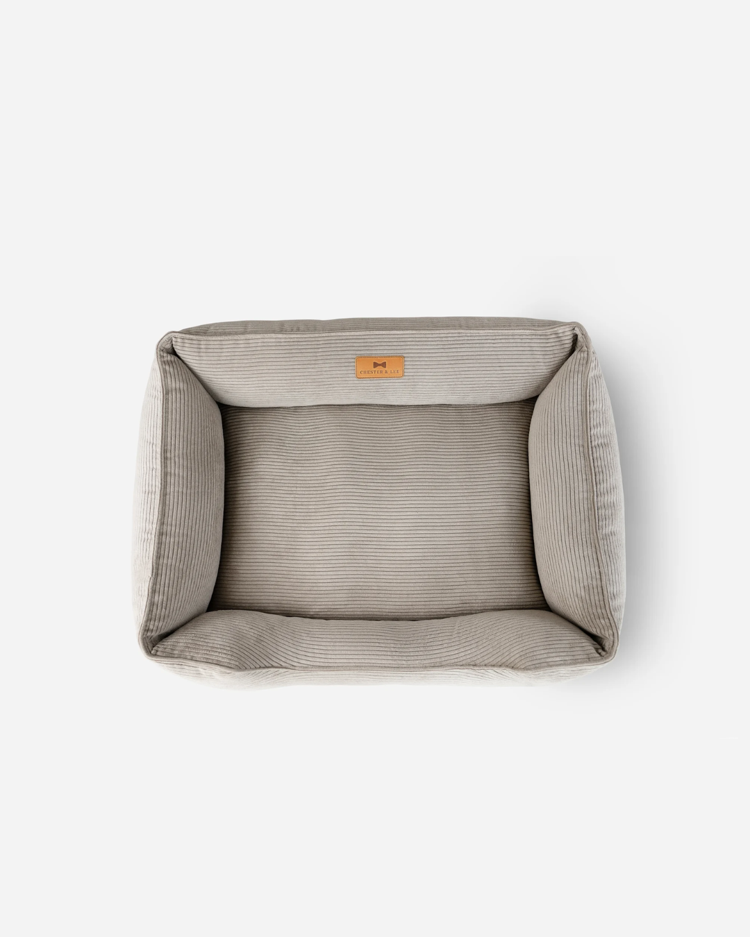 Cama para perros de terciopelo taupe lujosa