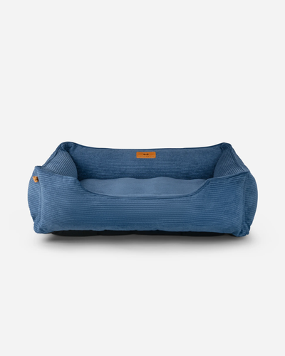 Luxurious Blue Corduroy Dog Sleeper Bed