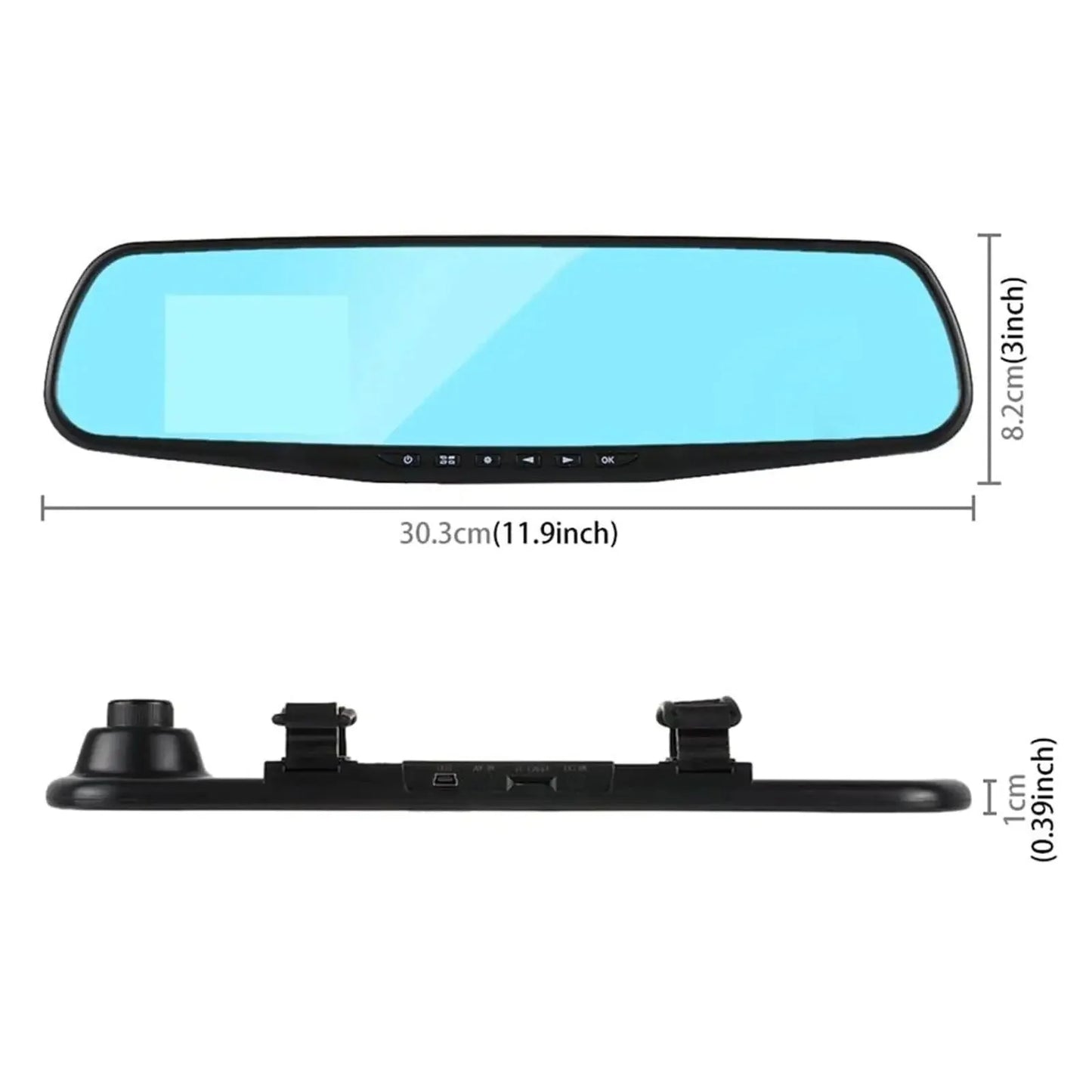 Caméra de tableau de bord double HD 1080P avec design de rétroviseur