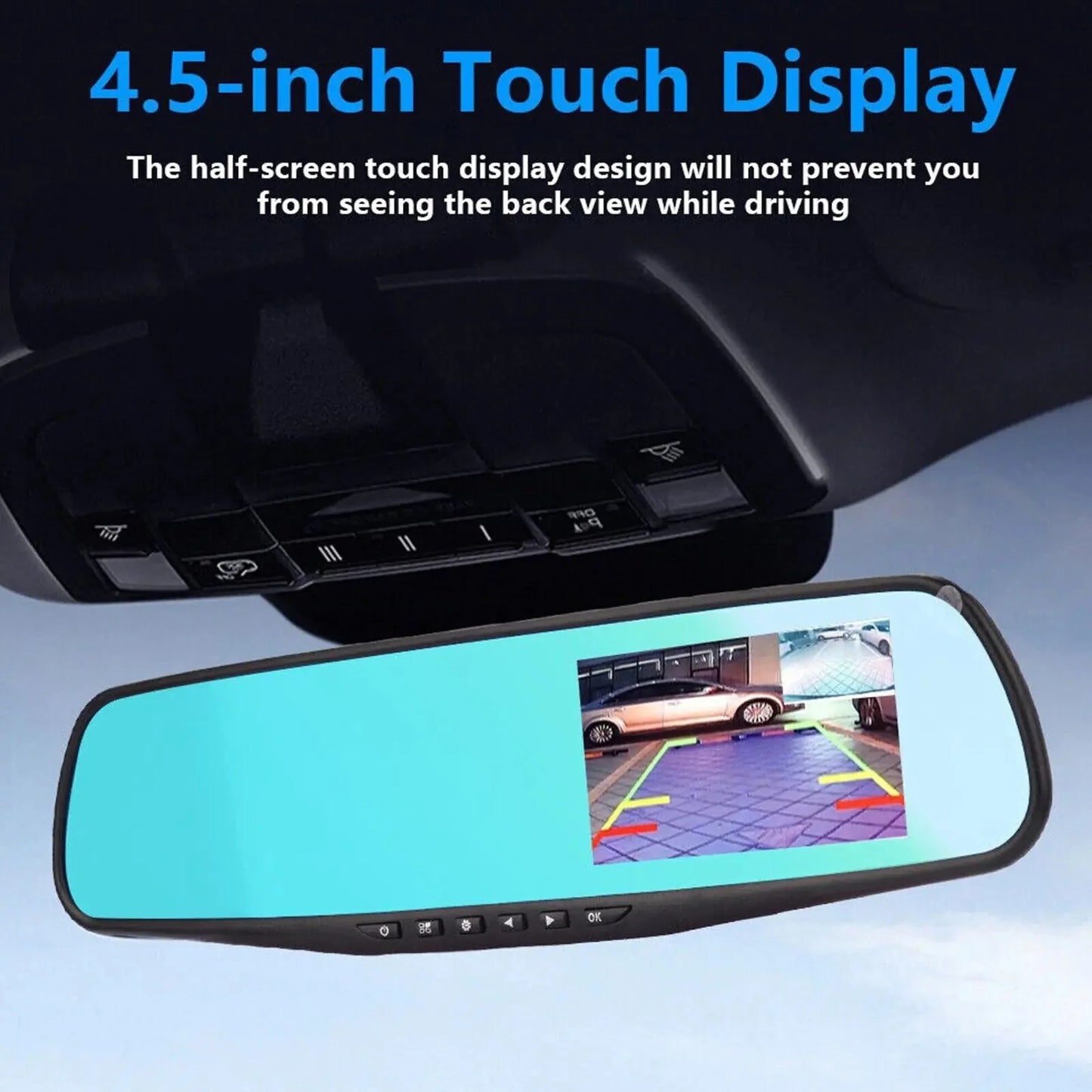 Caméra de tableau de bord double HD 1080P avec design de rétroviseur