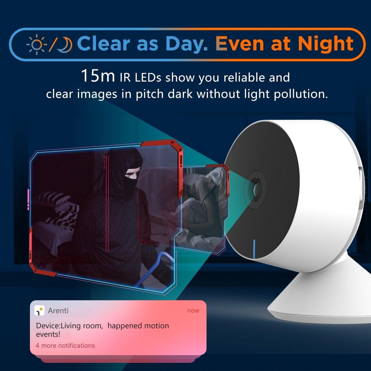 Cámara de Vigilancia Mini IP Wifi 1080P con Visión Nocturna