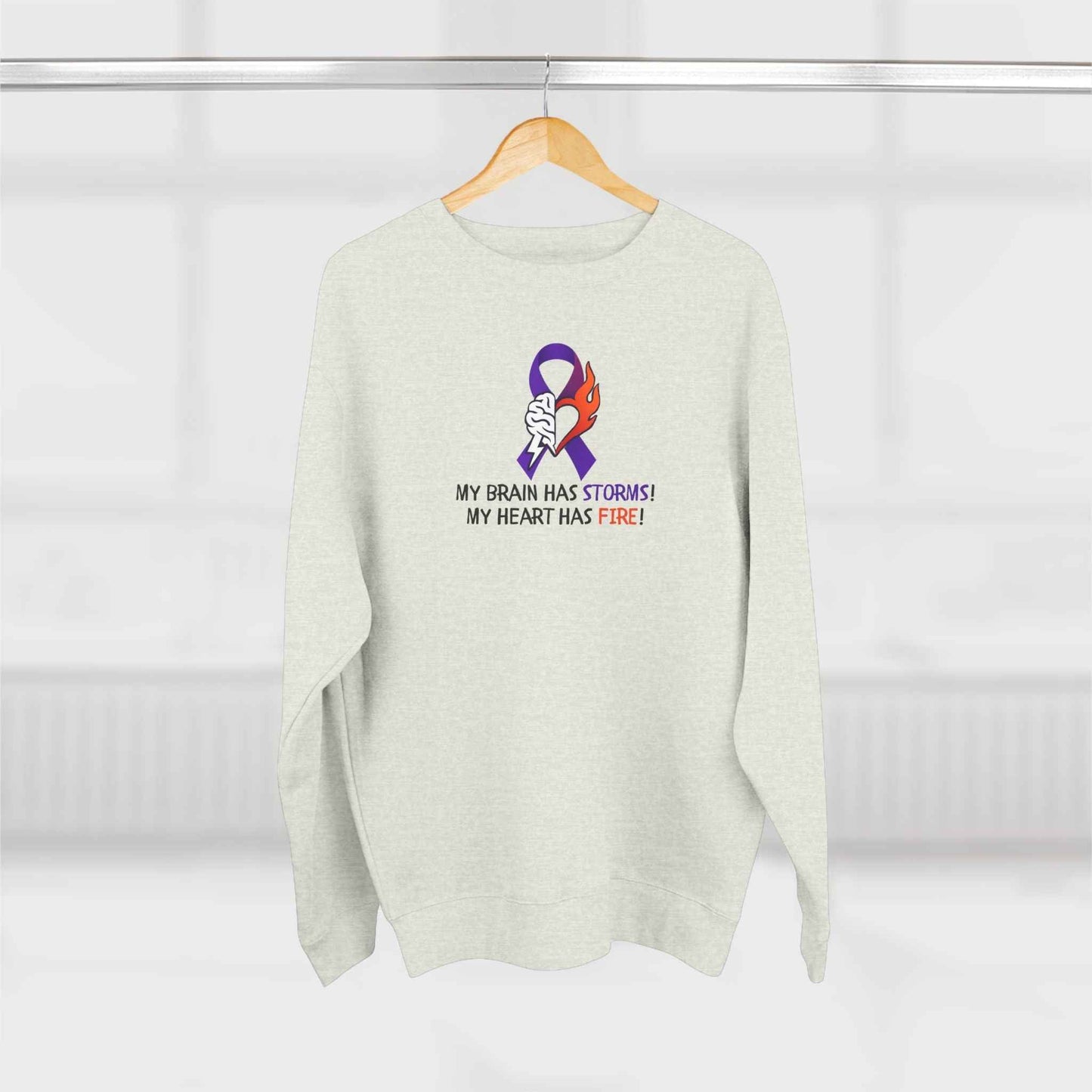 Epilepsy Awareness Unisex Sweatshirt - Brain Storms & Heart Fire