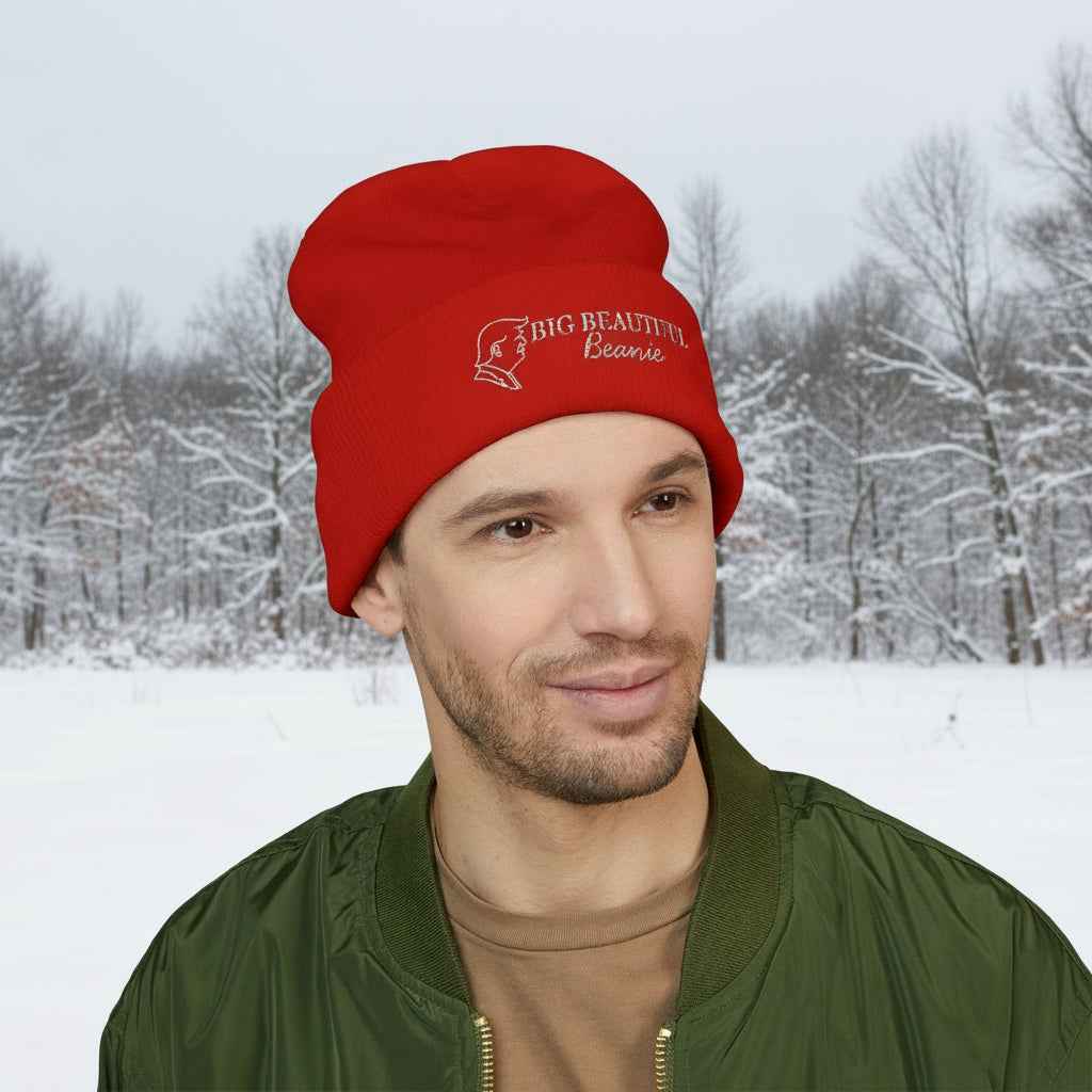 Big Beautiful Beanie — Embroidered Cuffed Knit Hat