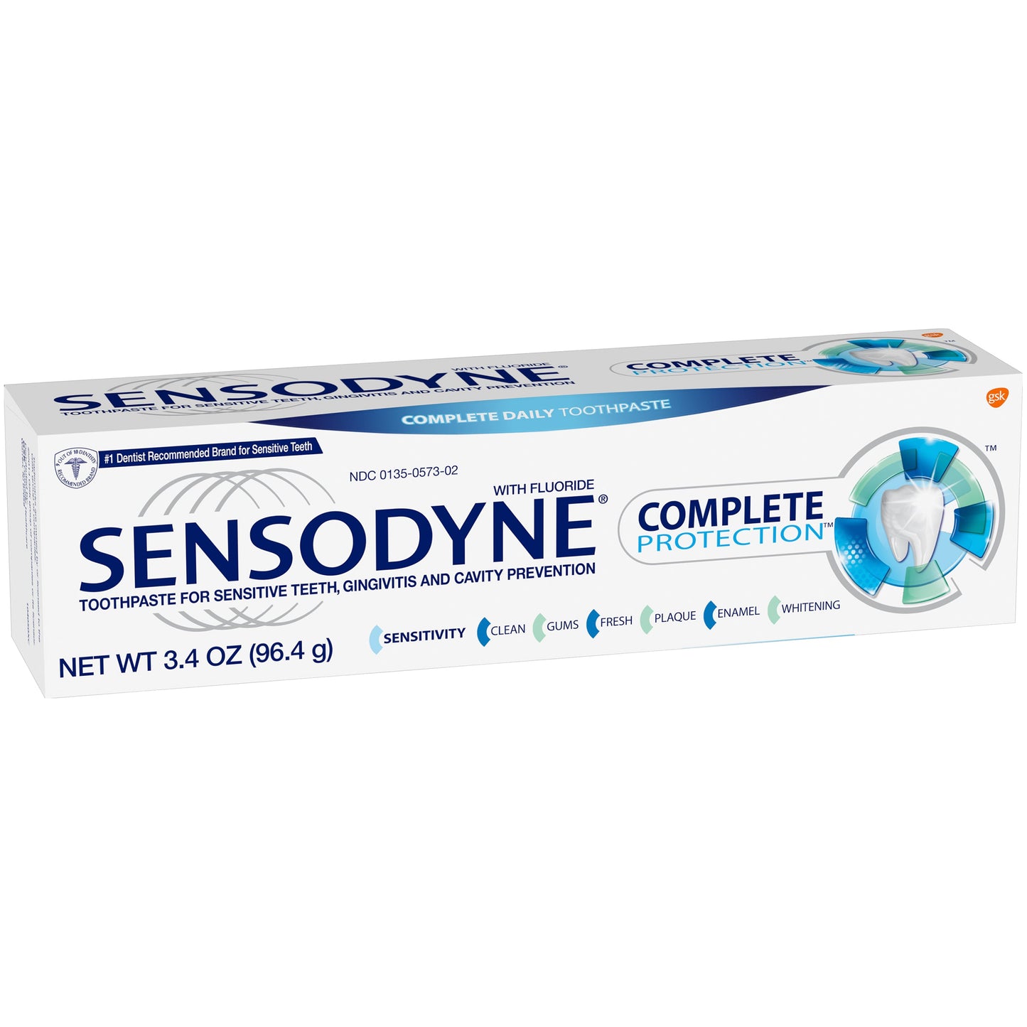 Dentifrice Sensodyne Protection Complète pour Dents Sensibles - Menthe 3,4 Oz