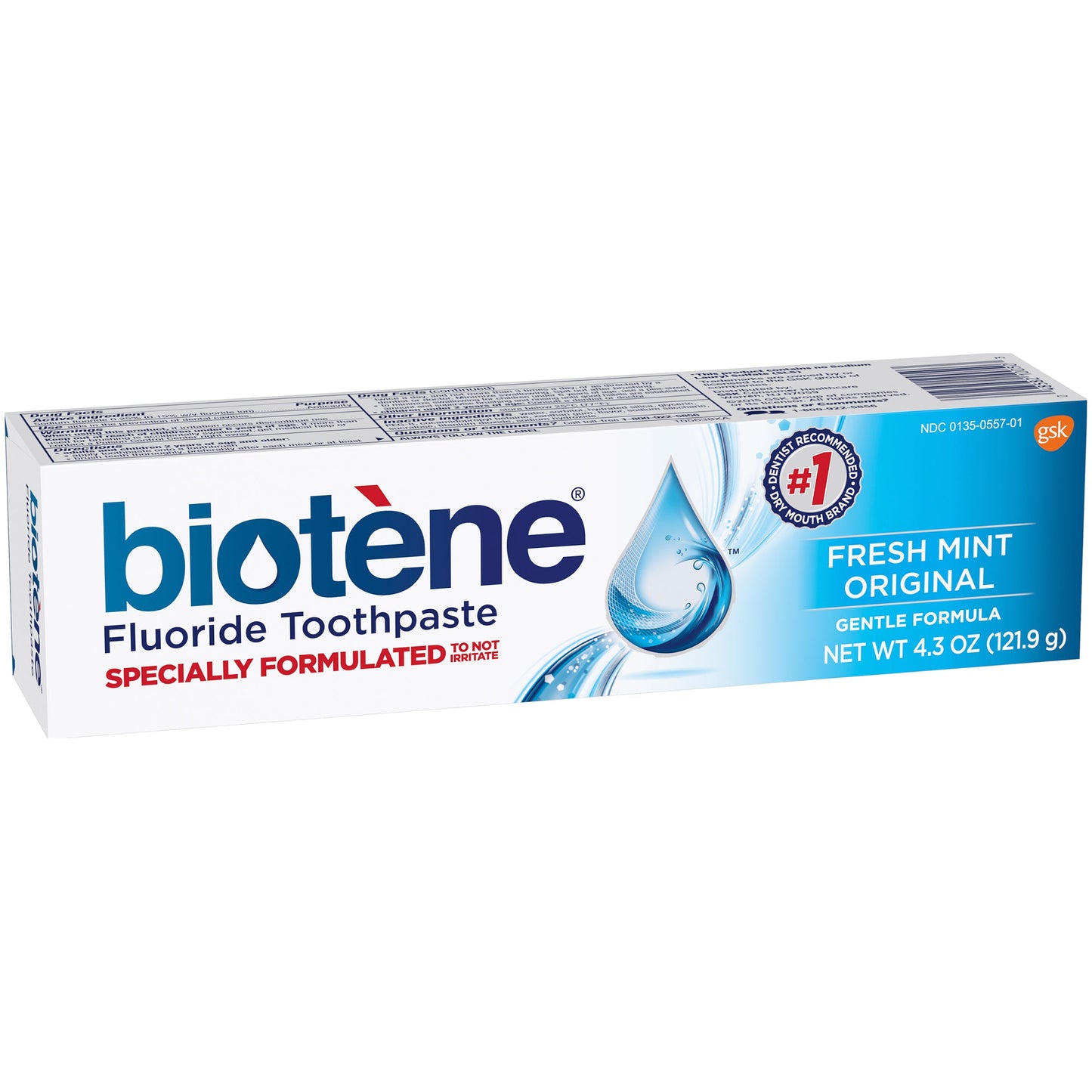 Pasta de dientes con flúor Biotene Original de menta fresca, 4.3 onzas