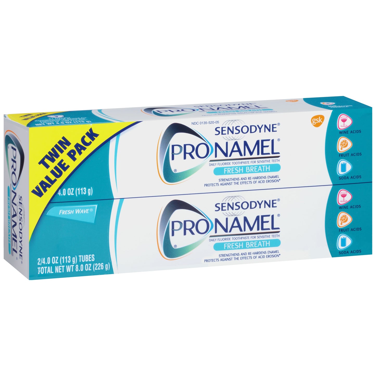 Pasta de dientes Sensodyne Pronamel de aliento fresco y cuidado del esmalte