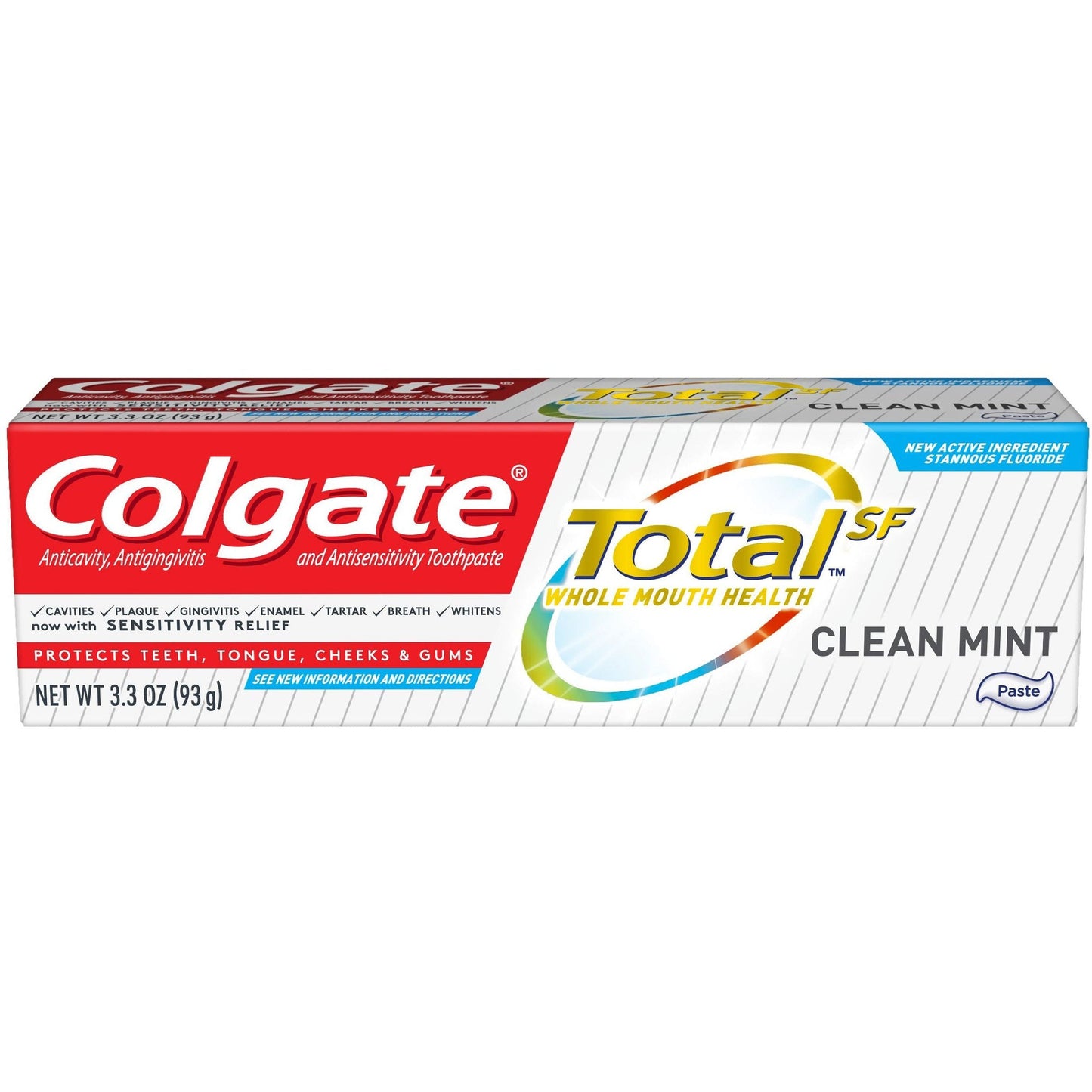 Pasta de dientes Colgate Total Clean Mint, 3.3 oz - Ideal para viajar