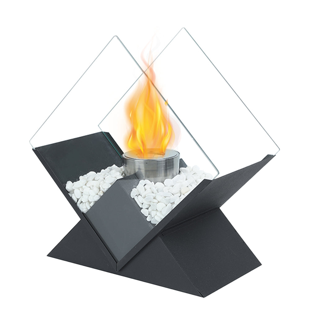 Desktop alcohol fireplace diamond shaped brazier indoor and outdoor portable stove true fire burning - Korvel