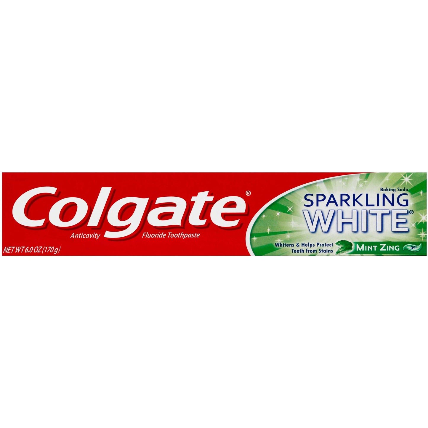 Gel de pasta de dientes blanqueadora Colgate Sparkling White - Sabor Menta Zing, 6 oz